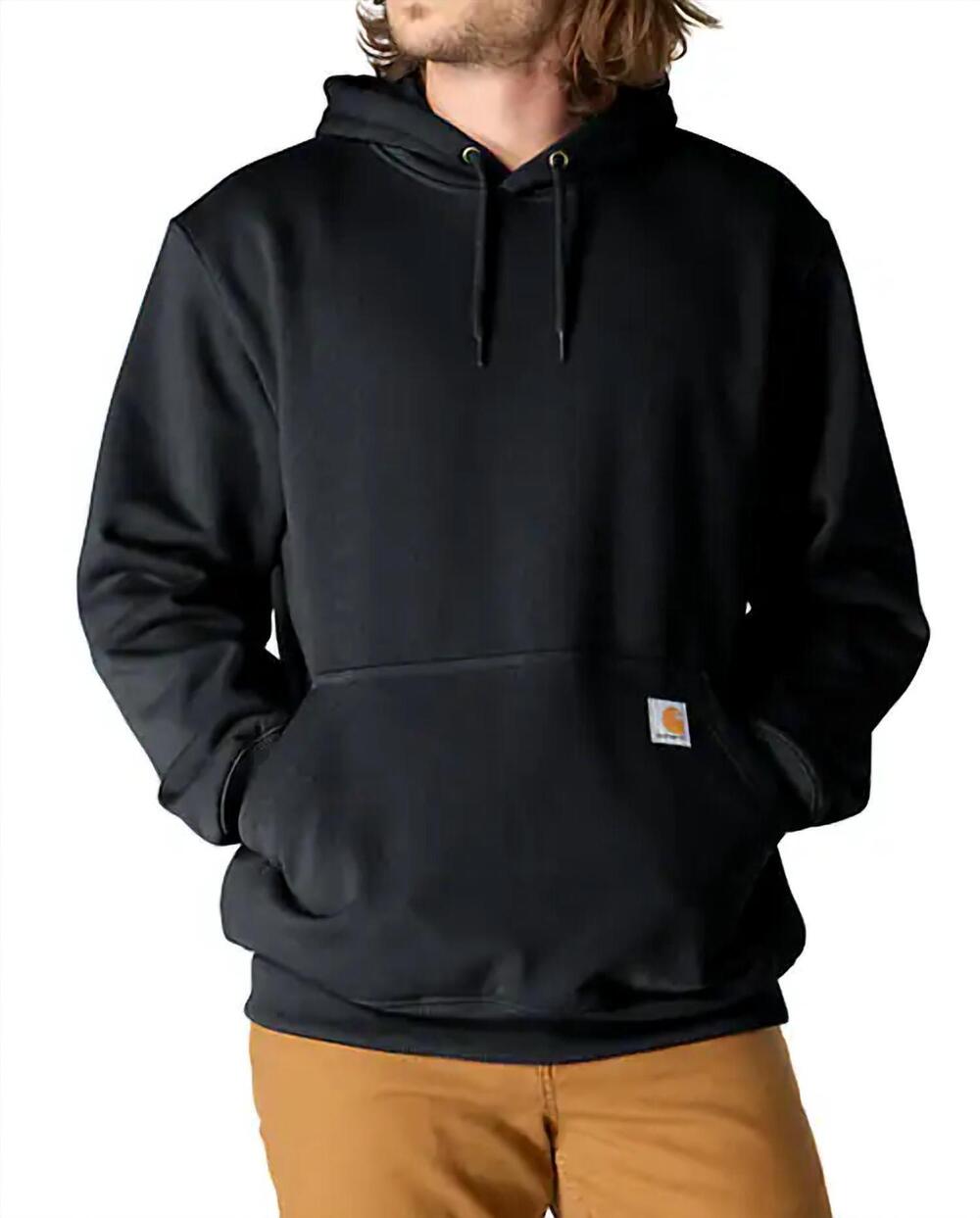 NEW CARHARTT rain defender loose fit heavyweight hooded sweatshirt - plus in bla